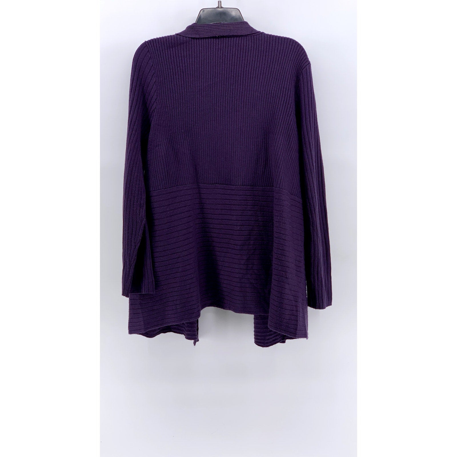 FASHION BUG Women's Purple Ribbed Open-Front Cardigan SZ OS