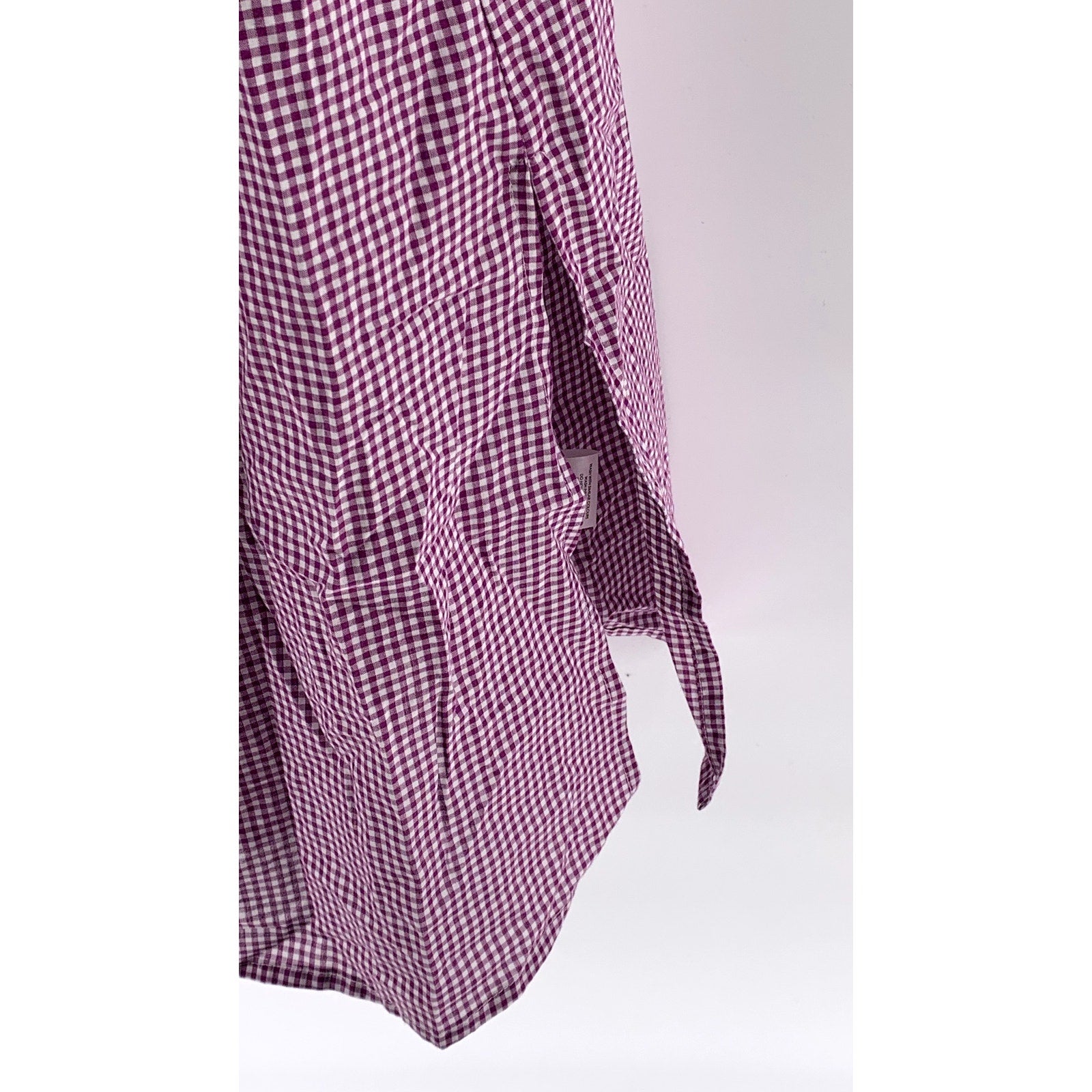 IINFLUENCE Women's Purple-White Mini Check Ruffle Short Sleeve Midi Dress SZ 8