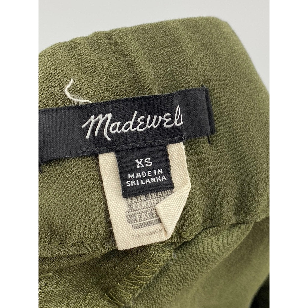MADEWELL Women's Kale Green Pull-On Drapey Wide-Leg Huston Pants SZ XS