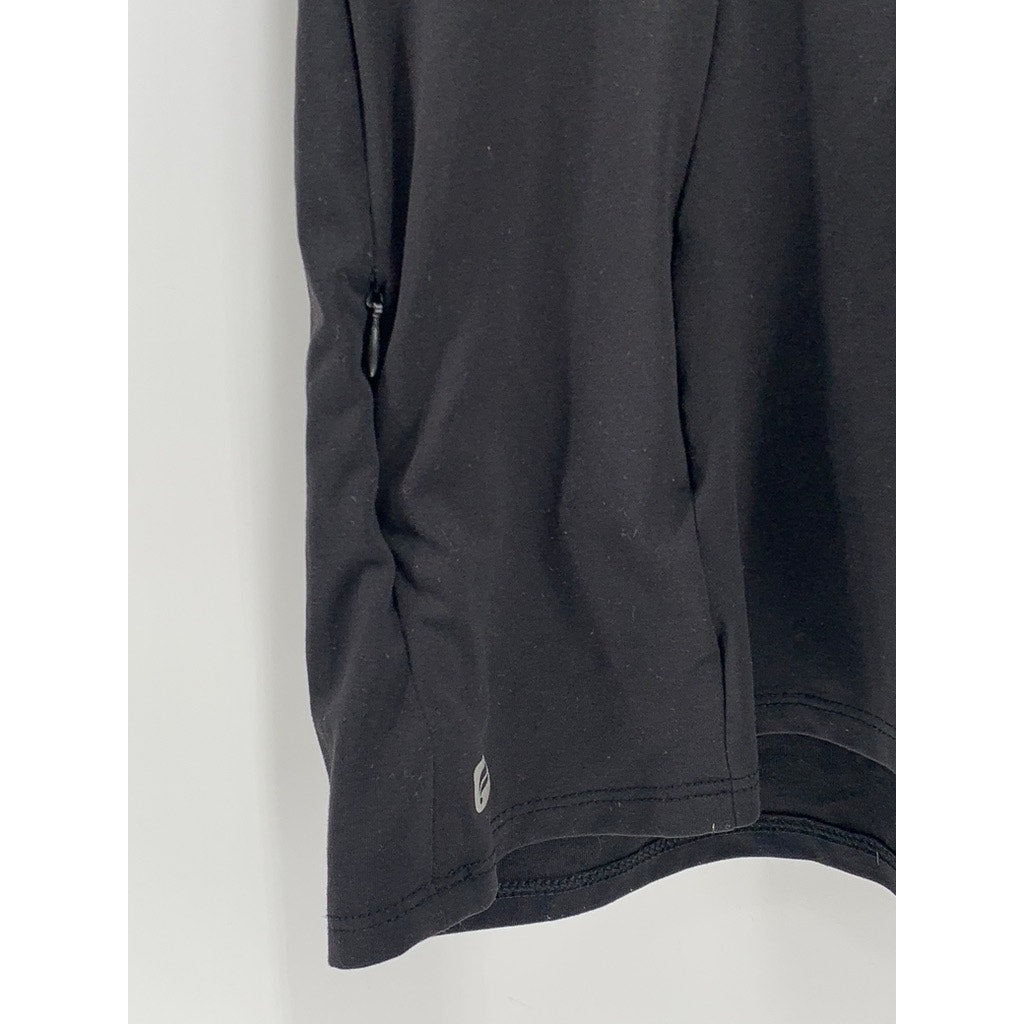 FABLETICS Women's Black High-Neck Kari Long Sleeve Square-Back Top SZ 2XS