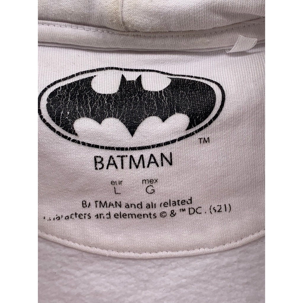 DC COMIC White Batman Graphic Pullover Hoodie SZ L