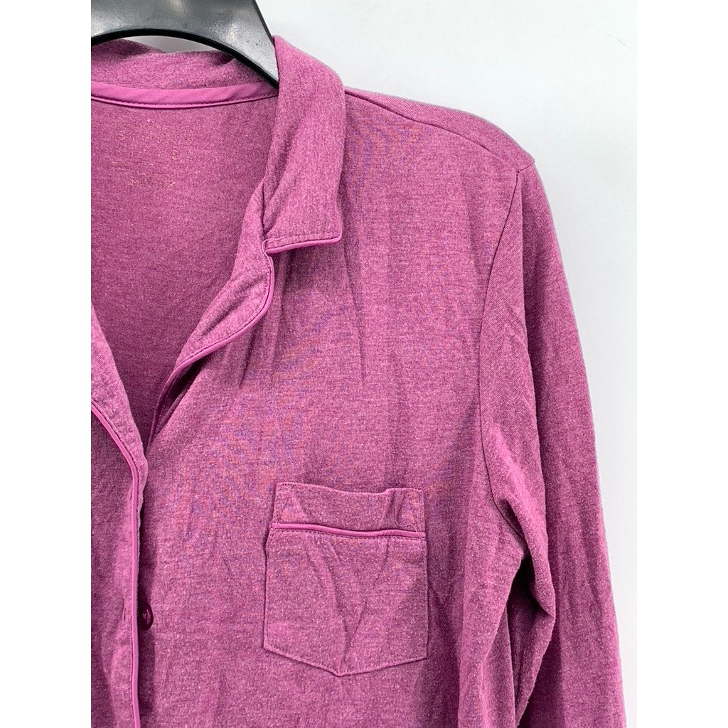 SIMPLY STYLED Pink Button-Up Long Sleeve Pajama Top SZ M