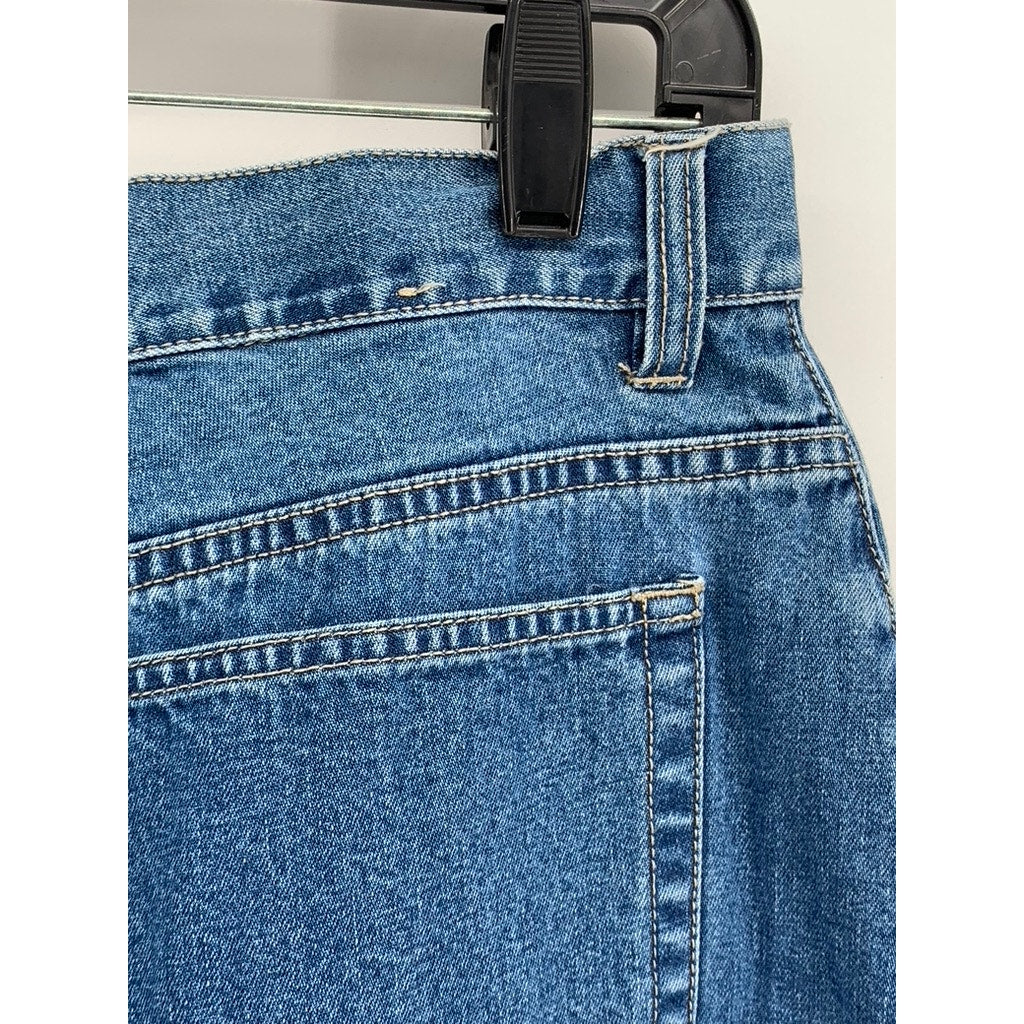 EDDIE BAUER Women's Blue Denim Vintage A-Line Cotton Skirt SZ 16