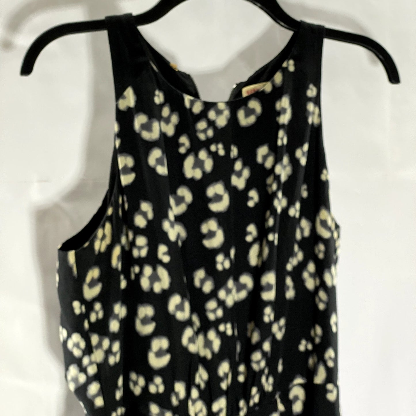 REBECCA TAYLOR Women's Black Animal Cheetah Printed Silk Fit & Flare Dress SZ 6