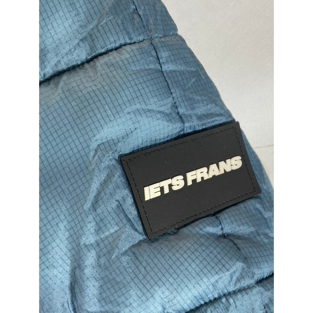 URBAN OUTFITTERS iets frans Women's Blue Recycled Riga Hooded Puffer Jacket SZ M