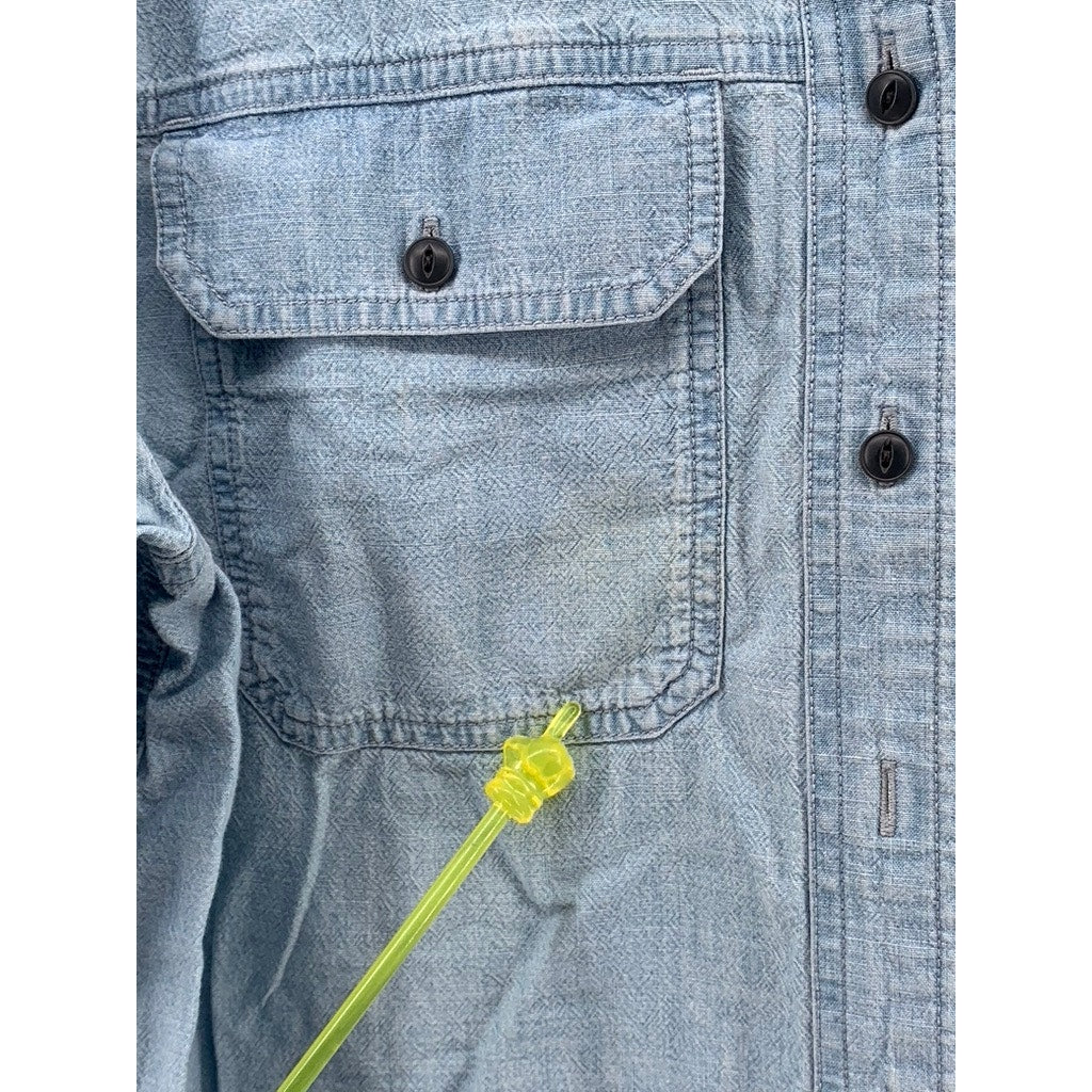 MADEWELL Women's Blue Chambray Button-Up Long Sleeve Workshirt SZ M
