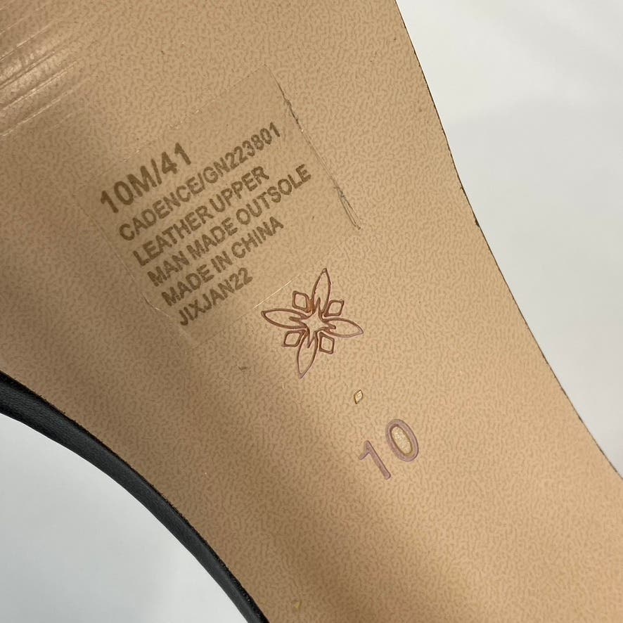 BCBGENERATION Women's Black Leather Cadence Ankle-Strap Platform Sandals SZ 10