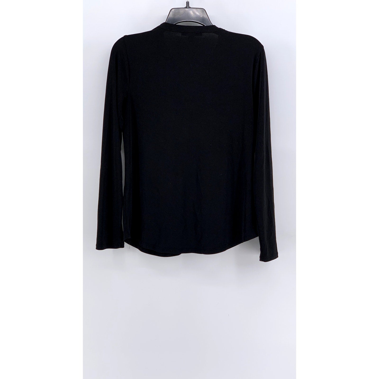 INC INTERNATIONAL CONCEPTS Women's Black Split-Neck Long Sleeve Top SZ S