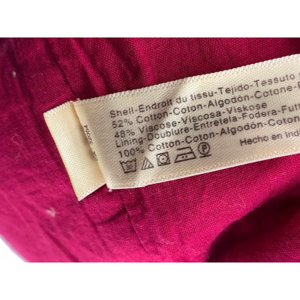 FREE PEOPLE Women's Fuchsia Antigua Open V-Back Button Long Sleeve Dress SZ XS