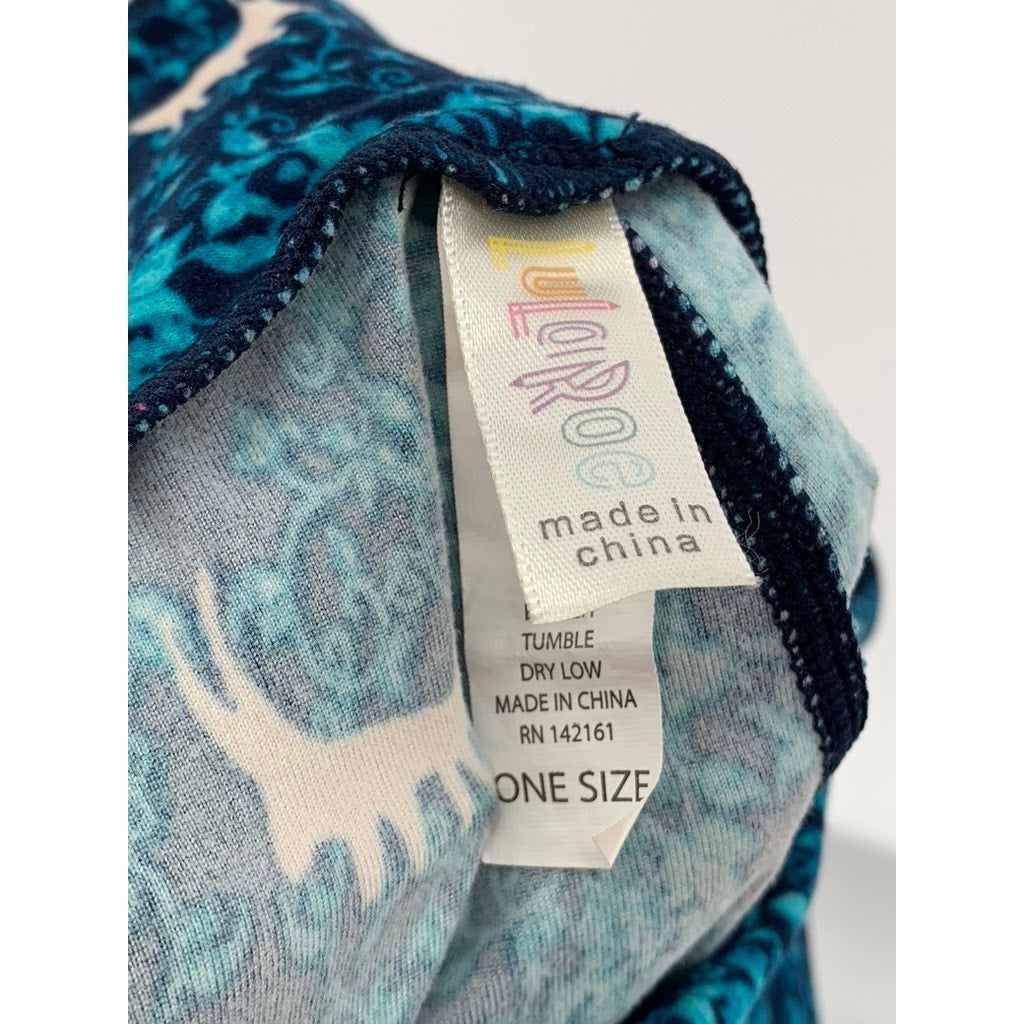 LULAROE Women's Blue Printed Leggings SZ OS