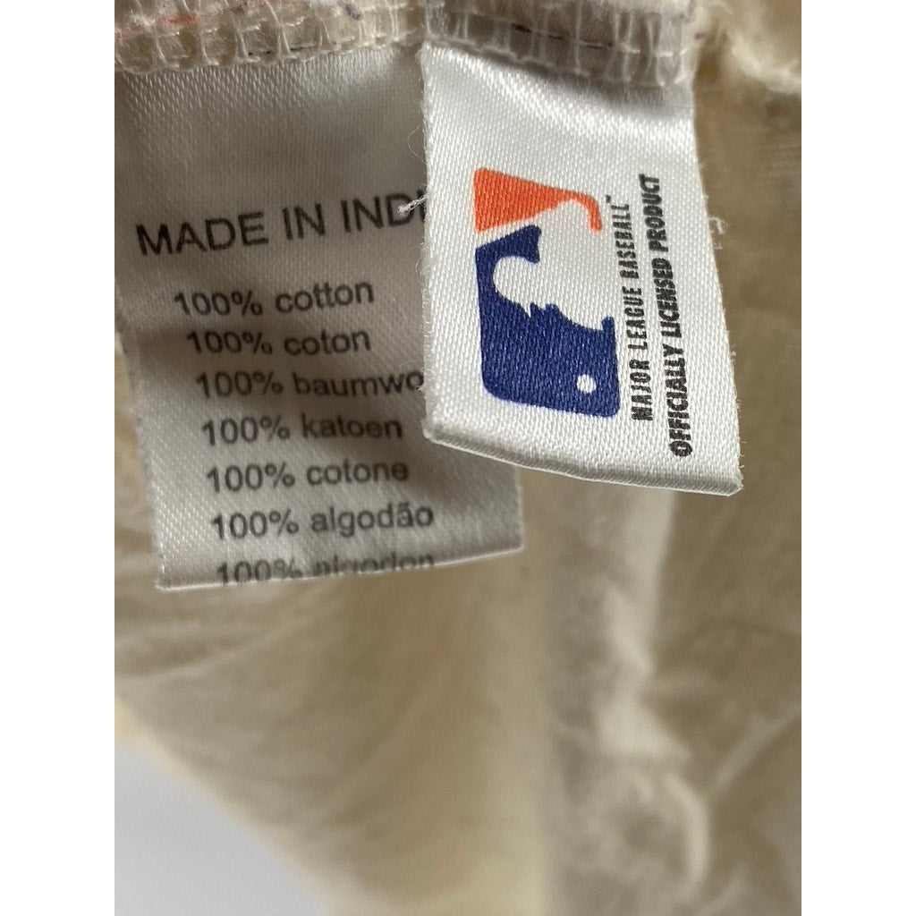 WRIGHT & DITSON Men's Cream Vintage LA Dodgers Graphic Crewneck T-Shirt SZ M