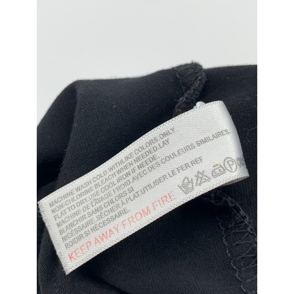 UNBRANDED Women's Black Solid V-Neck Short Sleeve Wrap Around Cropped Top SZ M