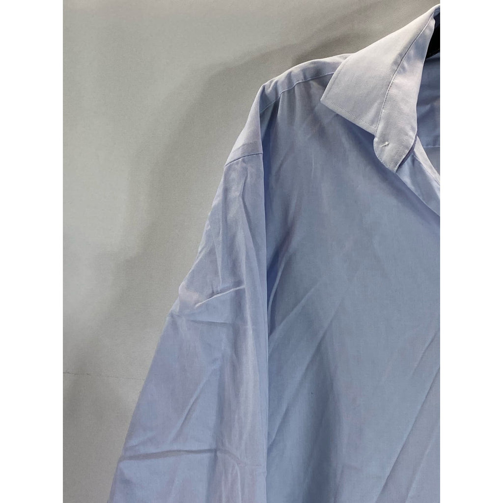 TOMMY HILFIGER Men's Light Blue TH Flex Supima Regular-Fit Stretch Shirt SZ 16
