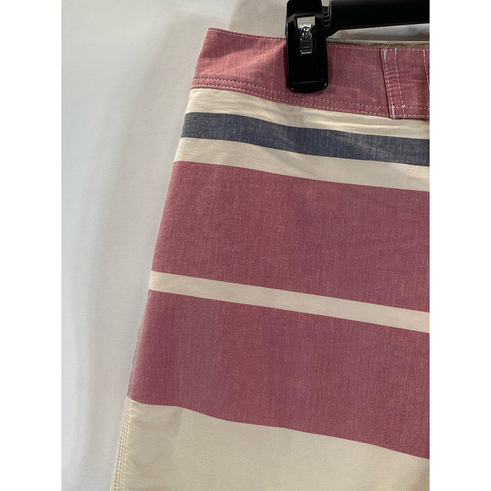 J.CREW Men's Pink/Cream/Navy Flex Drawstring Pull-On Swim Trunks SZ 32