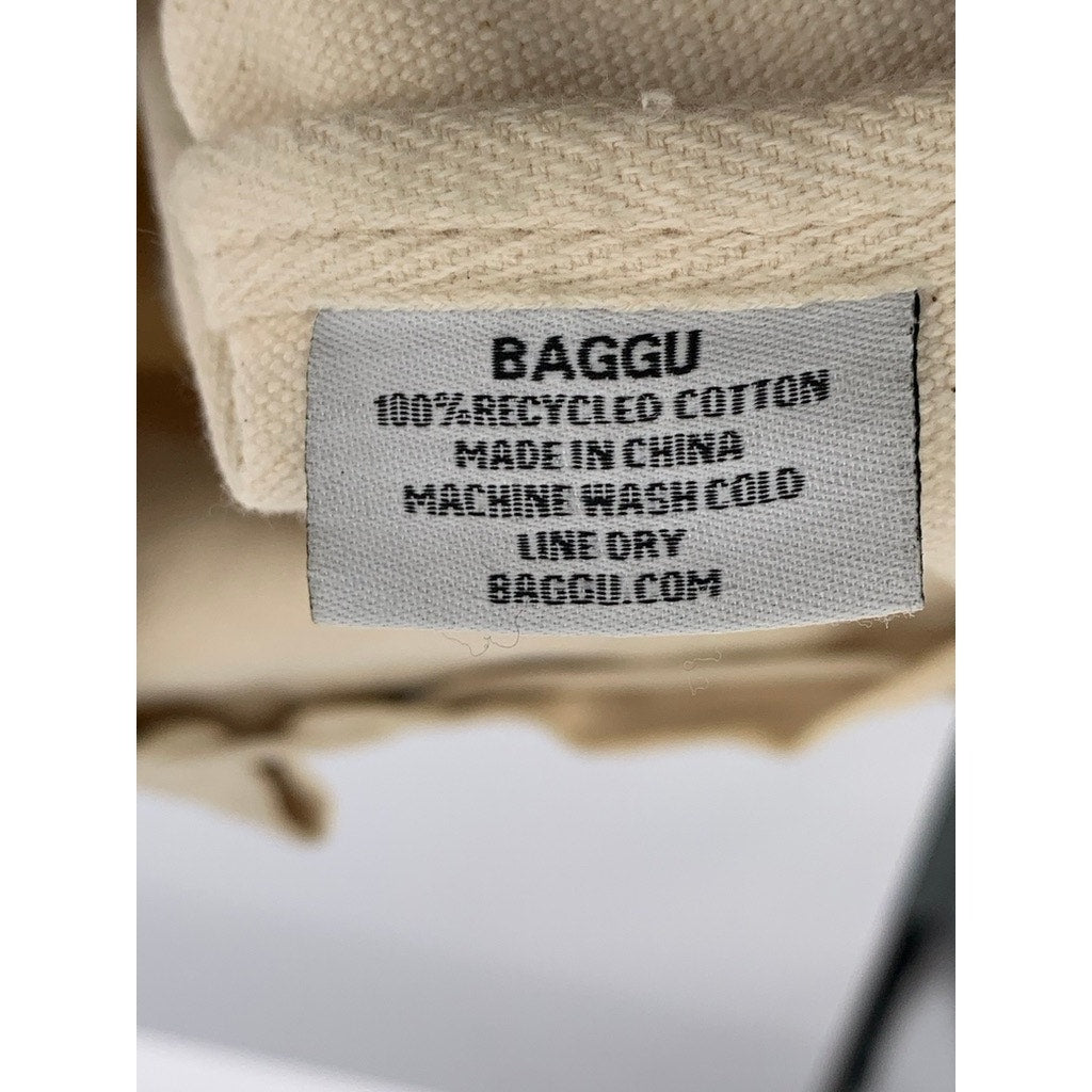 BAGGU Unisex Adult Off-White Canvas Drawstring Adjustable Backpack SZ OS