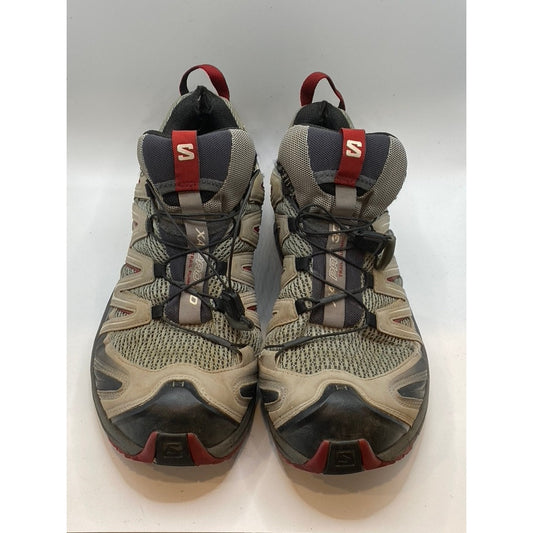 SALOMON Men's Beige-Black Mesh Ortholite Lace-Up Hiking Sneaker SZ 10.5
