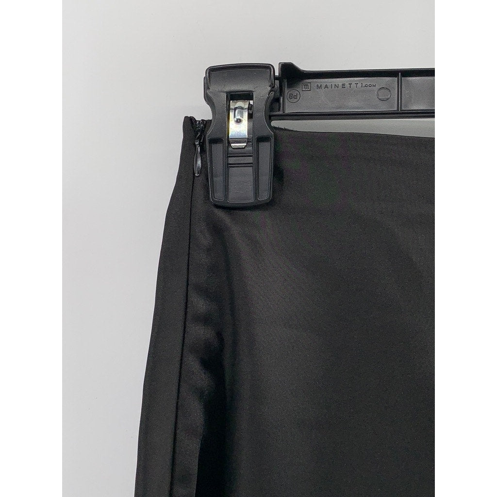 ZEAGOO Women's Black Satin Midi Skirt SZ XS