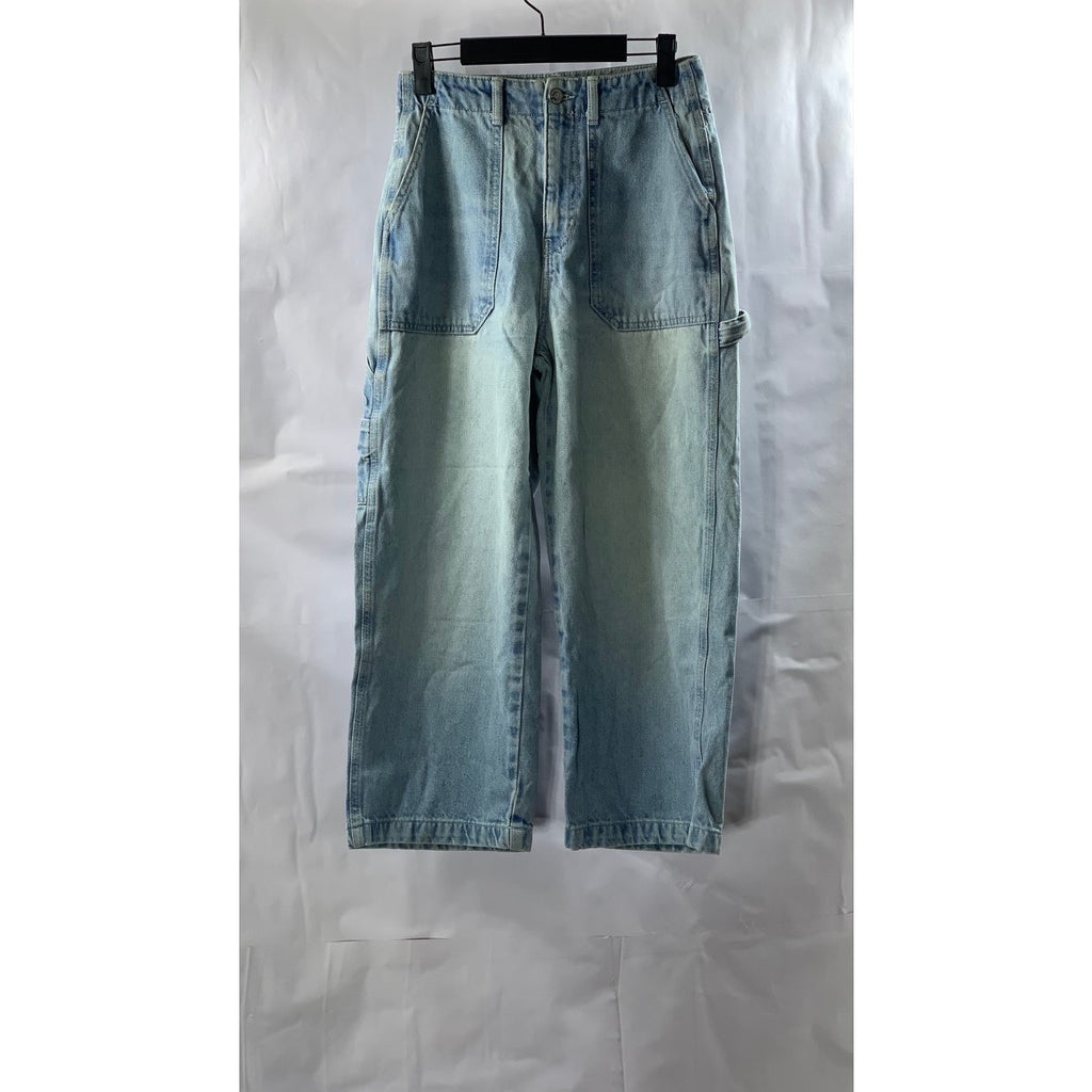 PULL&BEAR Women’s Light Blue Denim Straight-Leg Mom Jeans SZ 2