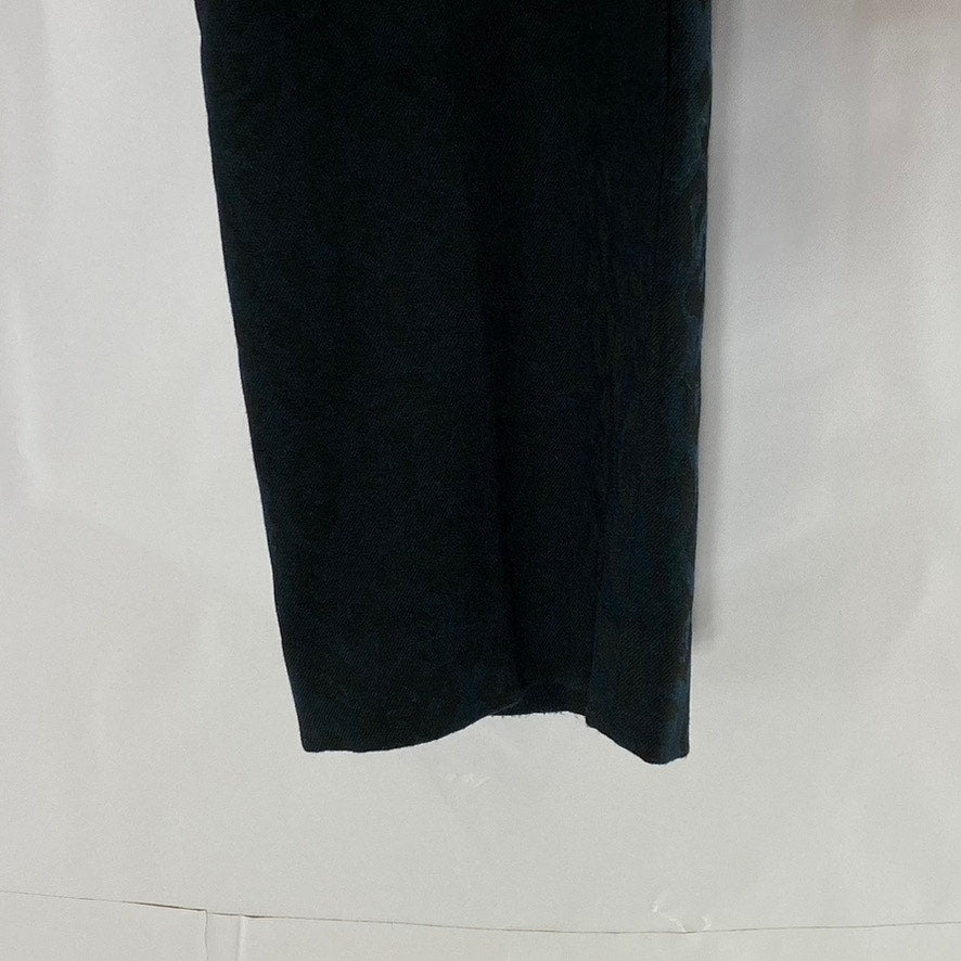 UNIQLO Women's Navy-Black Animal Print Elastic-Waist Pull-On Slim Pant SZ S