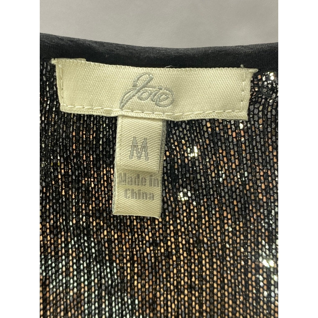 JOIE Women's Black Deep Scoop-Neck Sequin Embellished Sheer Layered Tank Top SZM