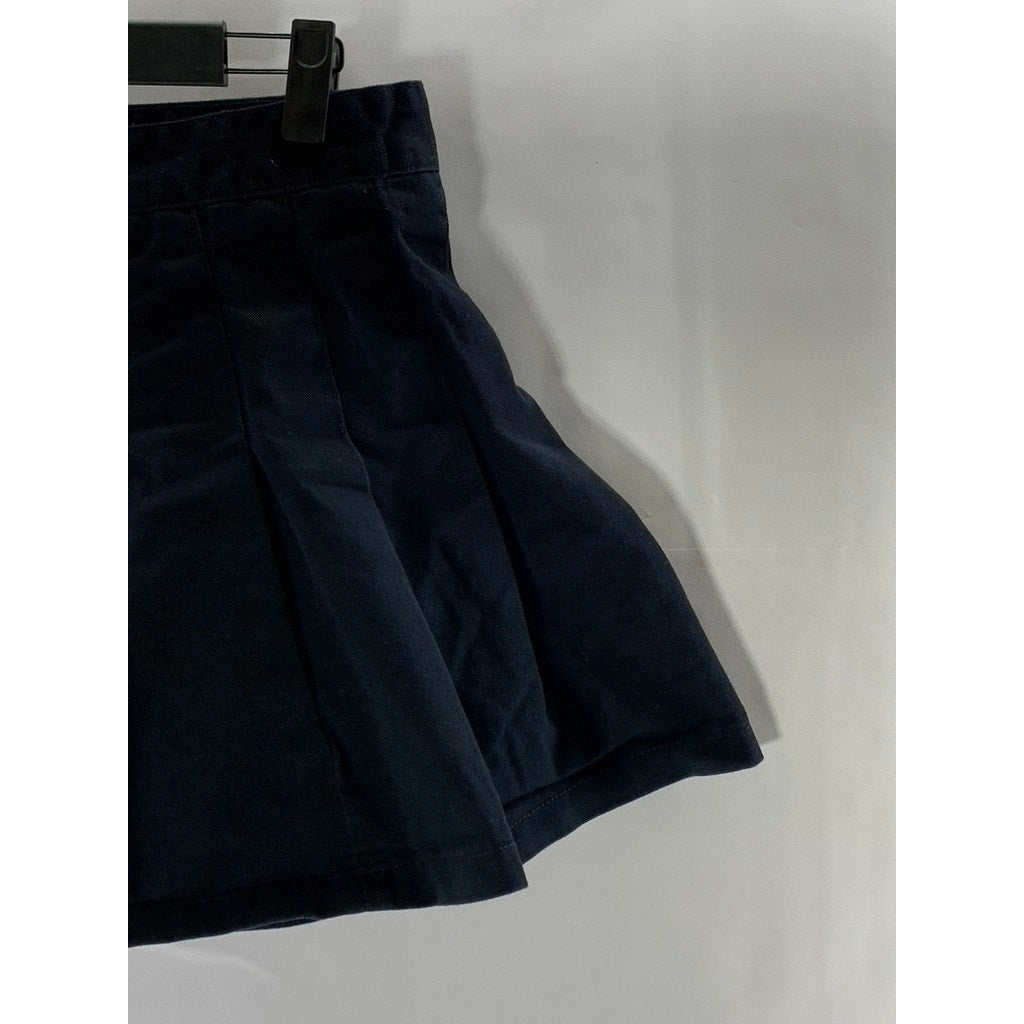 J. GALT Women's Navy Side Zipper Pleated Mini Skort SZ M