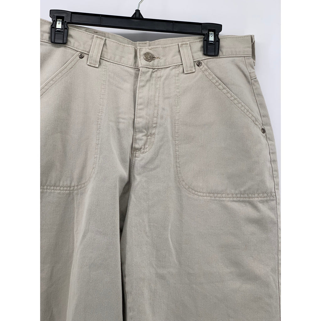 ORIGINAL CLOTHING Men's Beige Solid Regular-Fit Straight Leg Shorts SZ 31