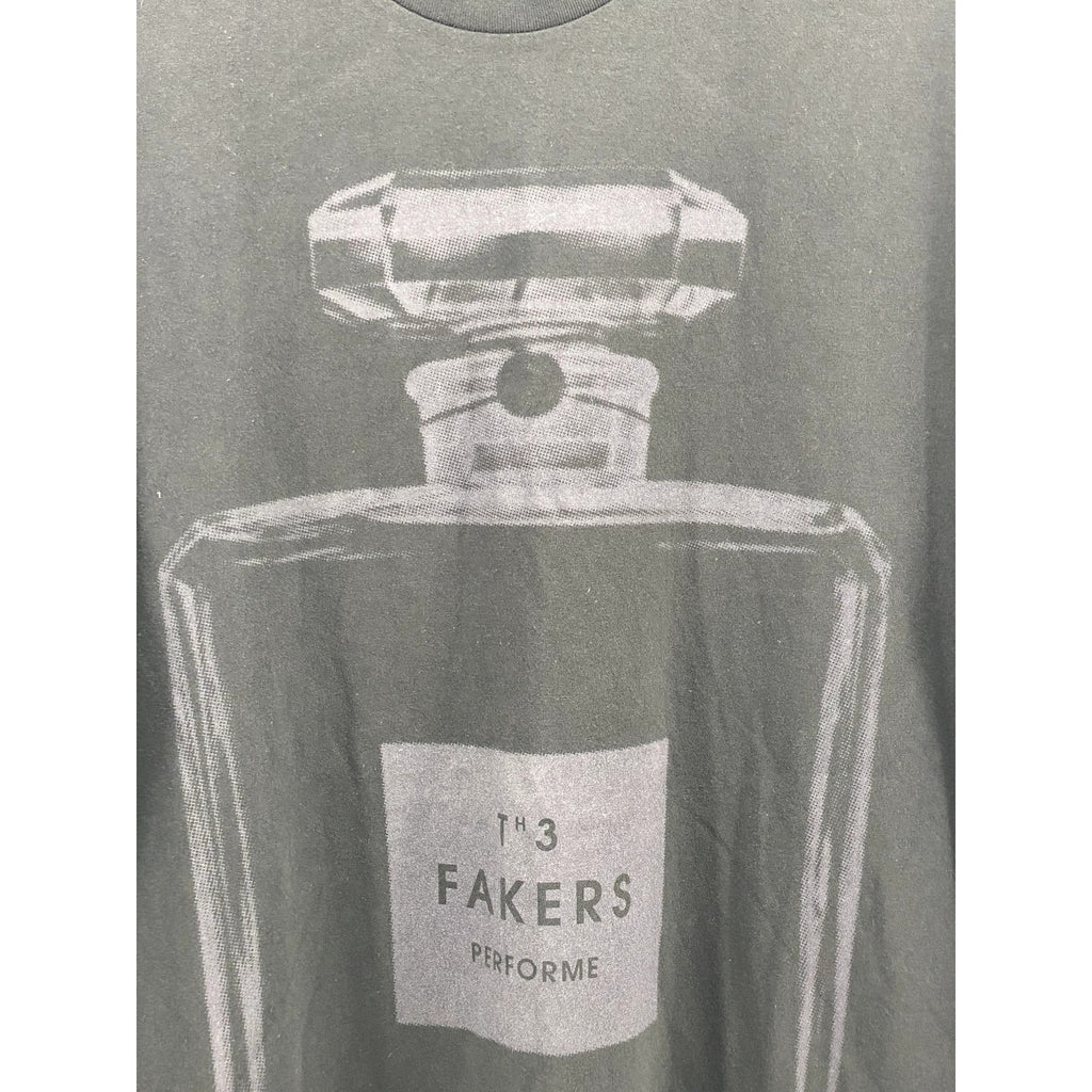 AMERICAN APPAREL Men's Black Crewneck The Fakers Perfume Bottle T-Shirt SZ XL