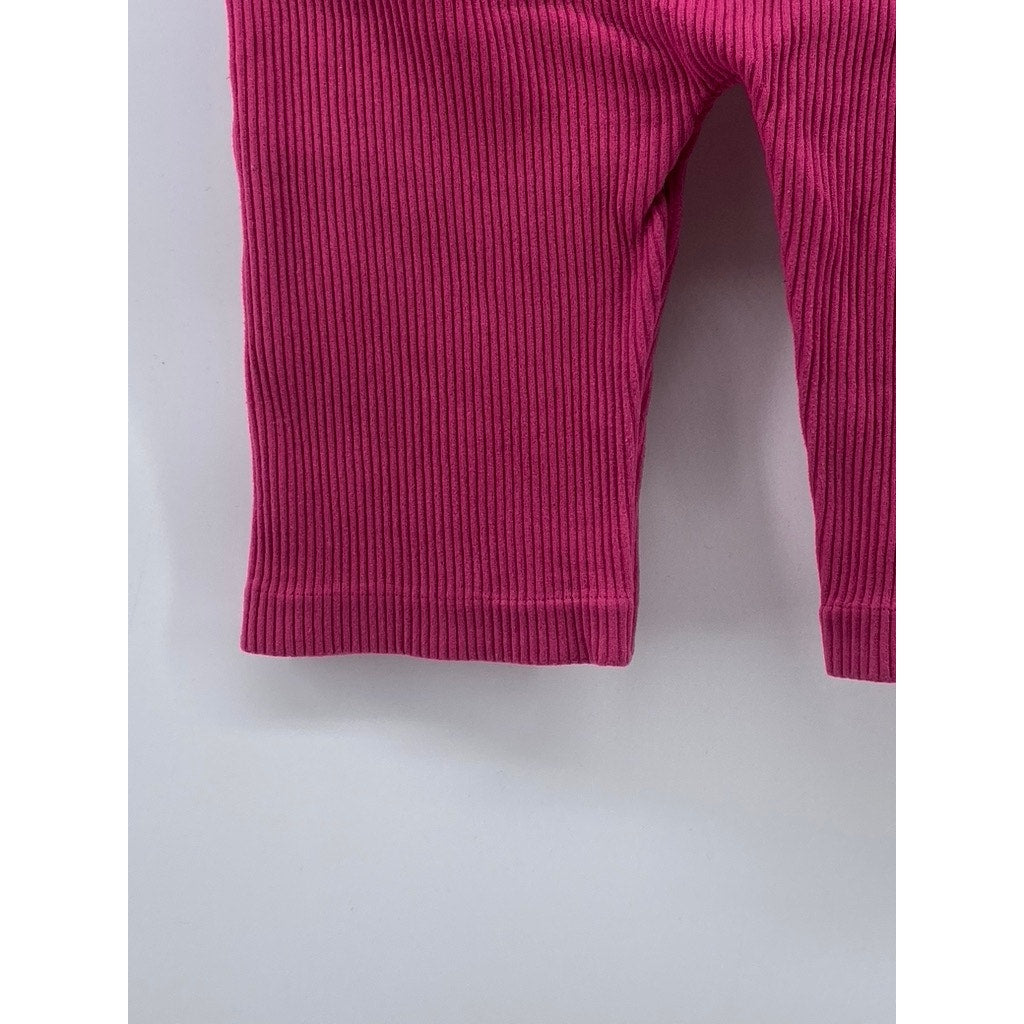 ZARA Women's Fuchsia Ribbed Contour Pull-On Biker Shorts SZ XS-S