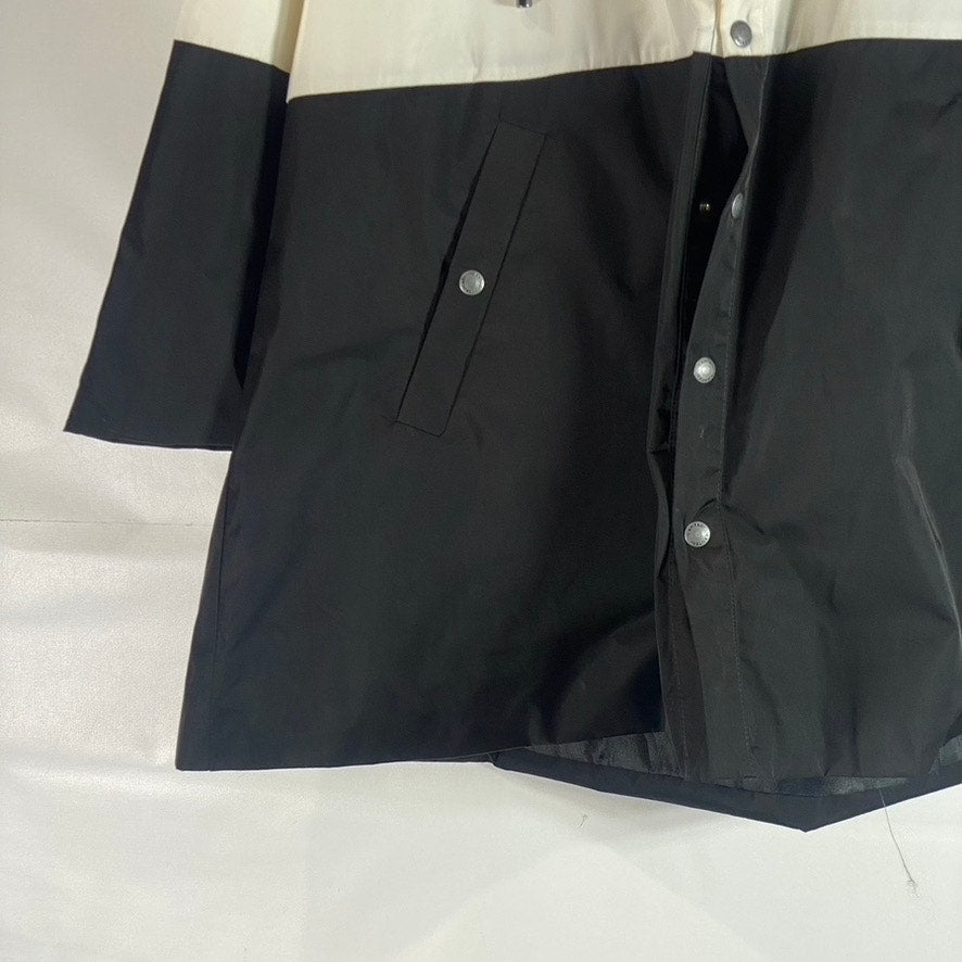 CANTAO Women's Cream/Black Snap Button Lightweight Windbreaker Jacket SZ S