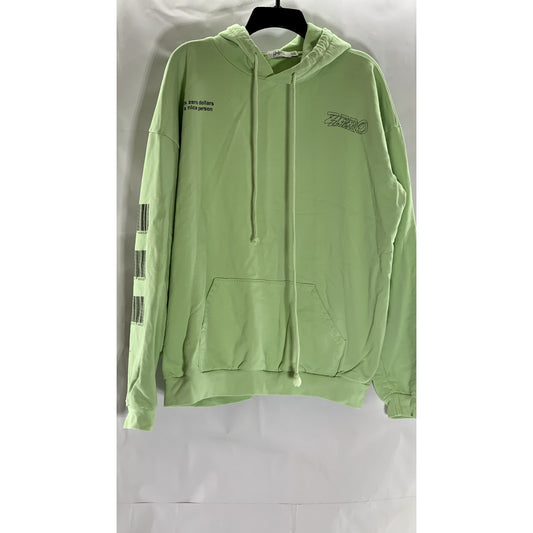 THE MAYFAIR GROUP Unisex Sage Green Zero Dollars Graphics Hoodie Sweater SZ OS