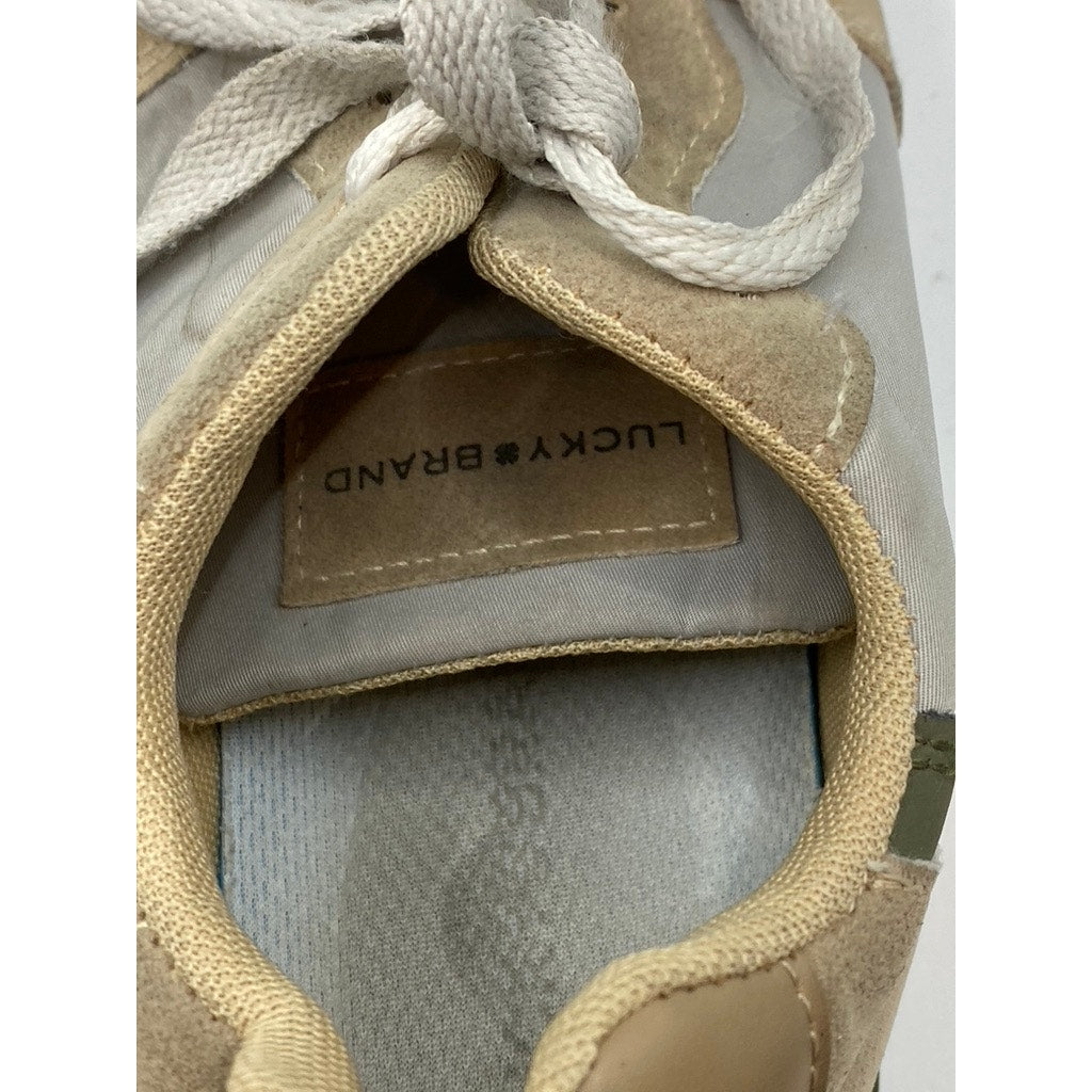 LUCKY BRAND Men's Tan-Beige Classic Lace-Up Round-Toe Ruby Sneakers SZ 9