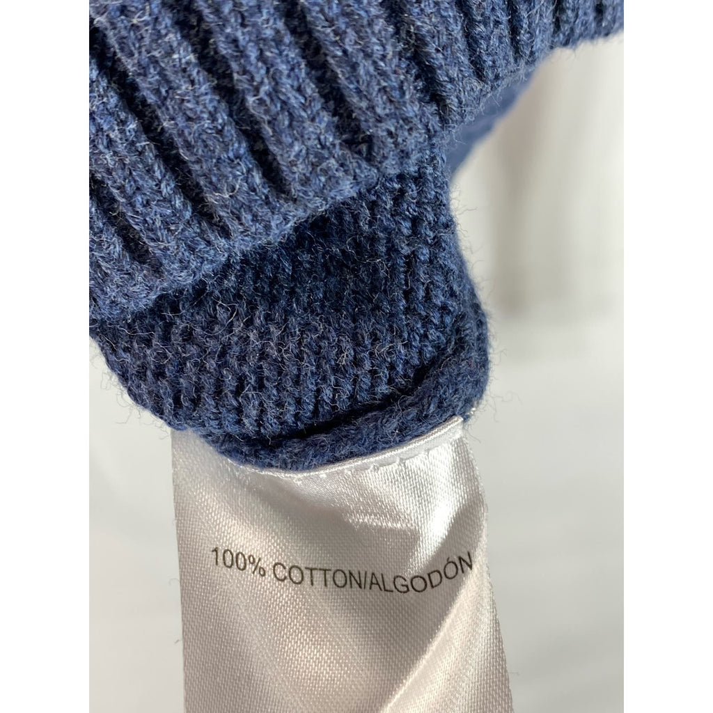 TAHARI Men's Blue Striped Knit Quarter-Zip Pullover Sweater SZ M