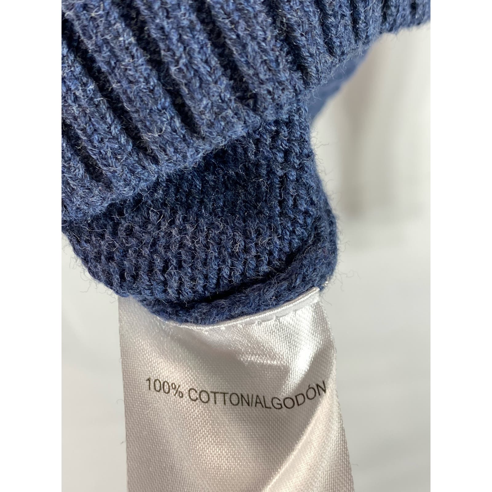 TAHARI Men's Blue Striped Knit Quarter-Zip Pullover Sweater SZ M