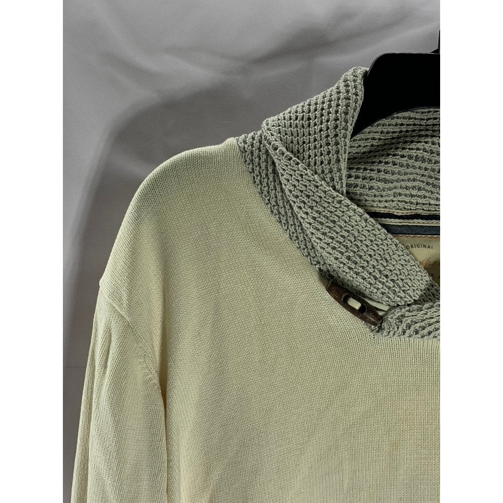 WEATHERPROOF VINTAGE Men's Tan/Gray Cowl-Neck Knit Pullover Sweater SZ L