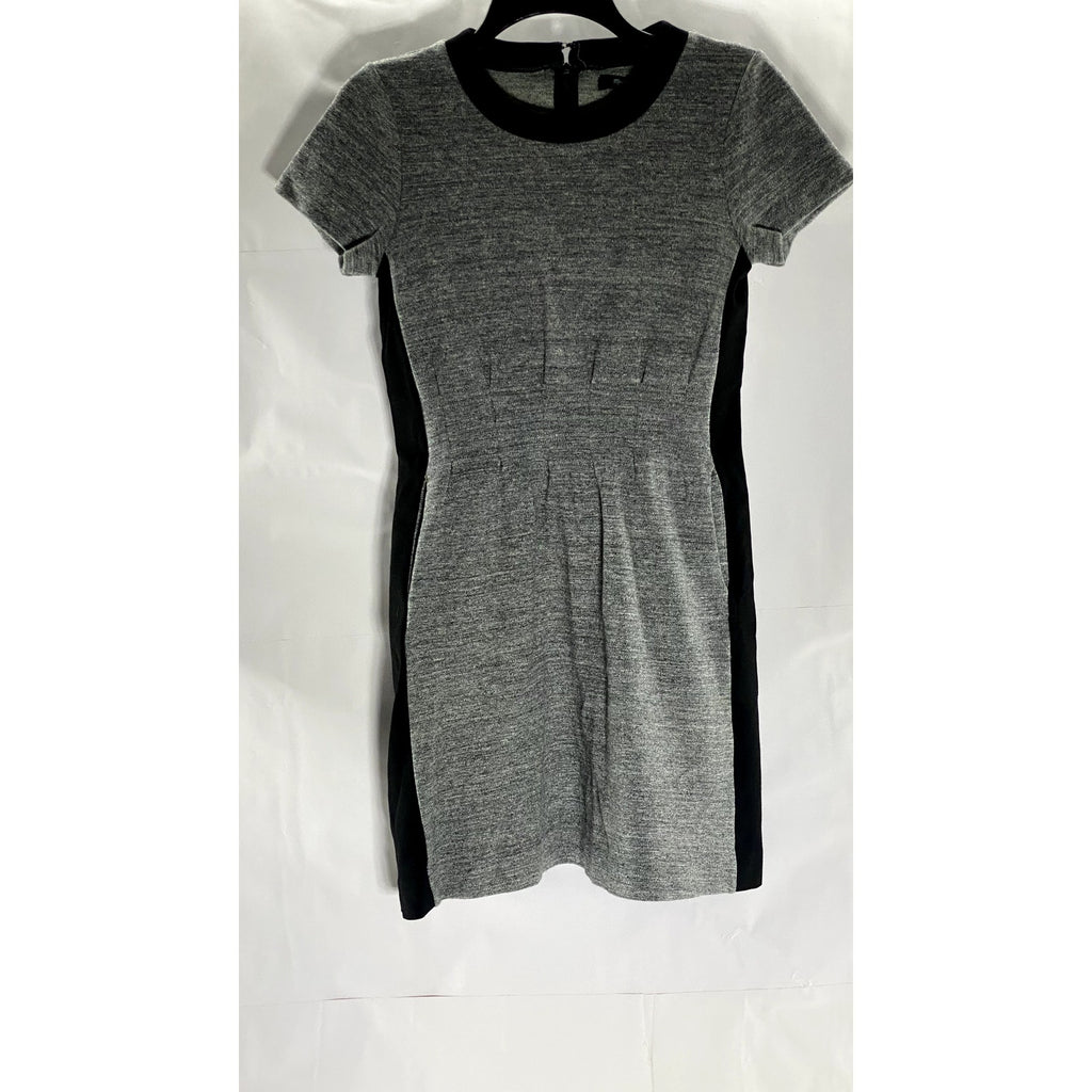 MADEWELL Women's Black/Gray Parkline Crewneck Short Sleeve Knit Mini Dress SZ 2