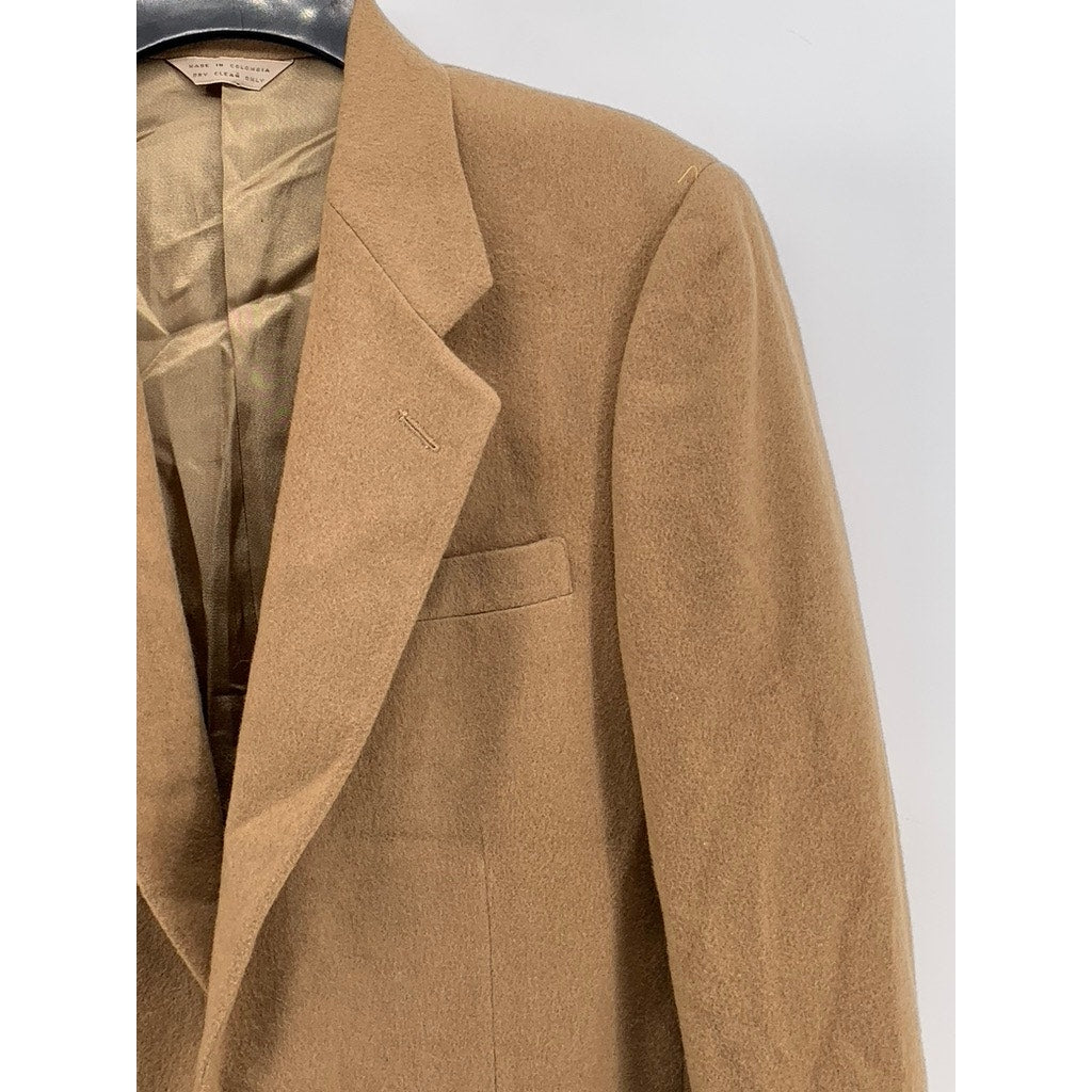 GLENSHIRE Men's Tan Wool Textured Two-Button Blazer SZ 38R