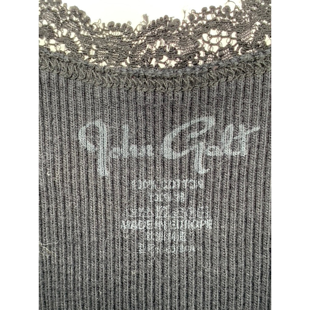JOHN GALT Women’s Black New York Lace-Trim Casual Sleeveless Tank Top SZ OS