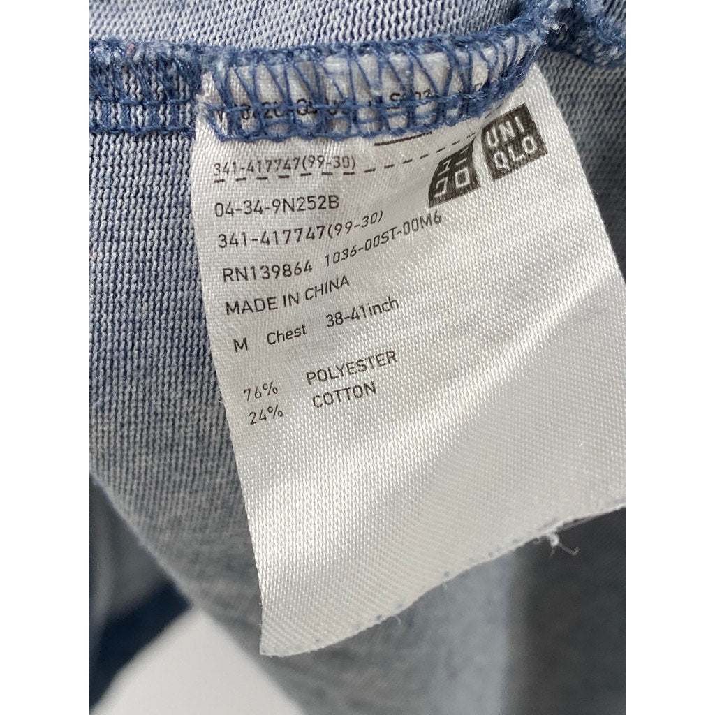 UNIQLO Men's Blue-Navy Trim Crewneck Short Sleeve Casual T-Shirt SZ M