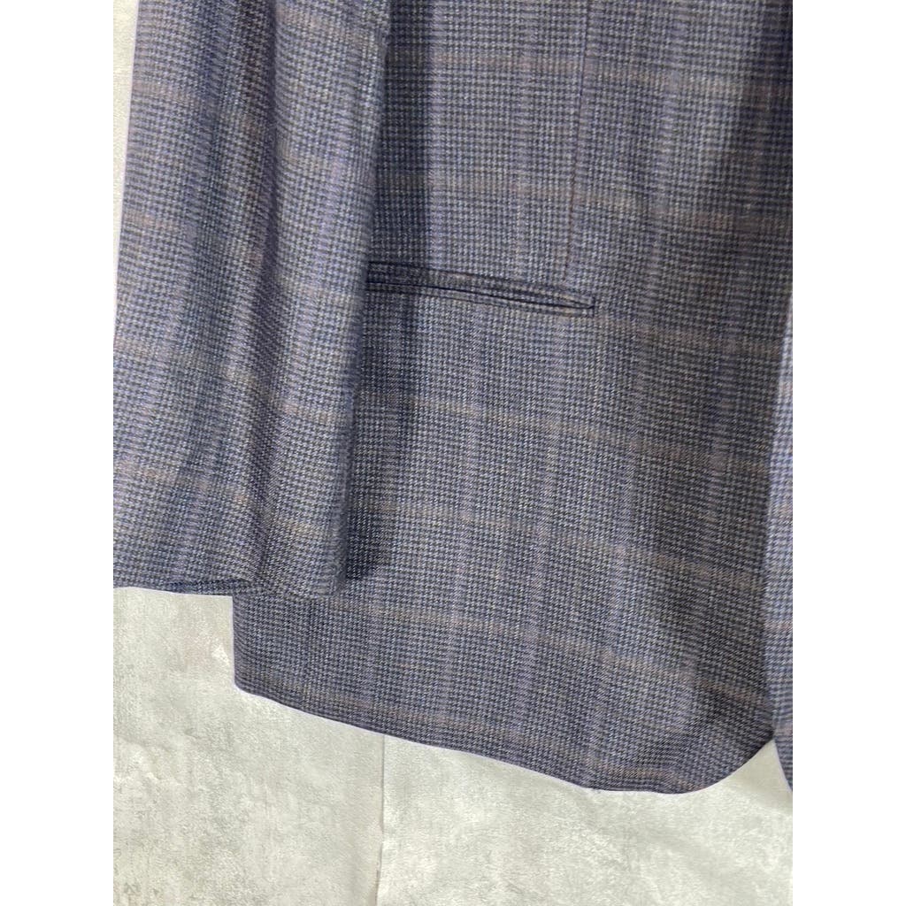 JOSEPH & FEISS GOLD Men's Grey Plaid Classic-Fit Wool Sport Coat SZ 50R