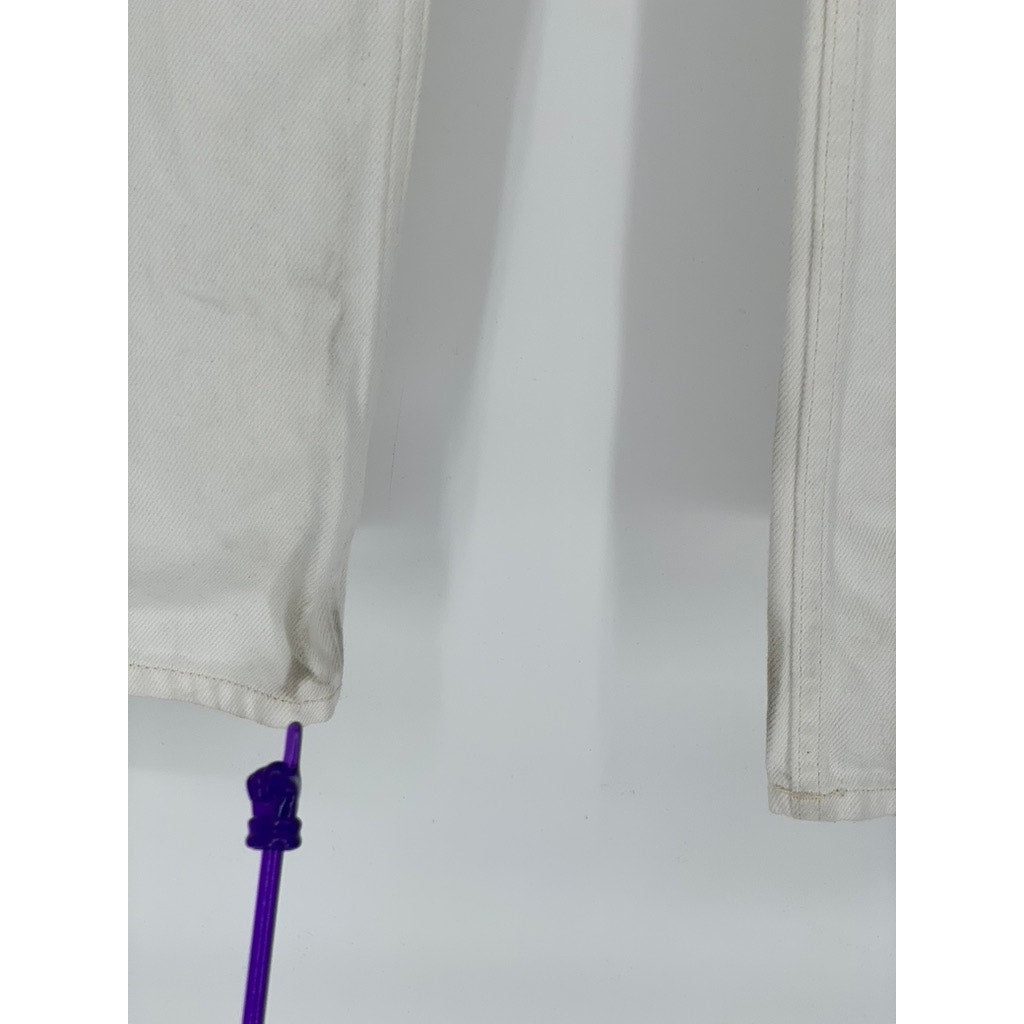 COS Women’s White Loose Fit Straight-Leg Denim High-Rise Jeans SZ 26