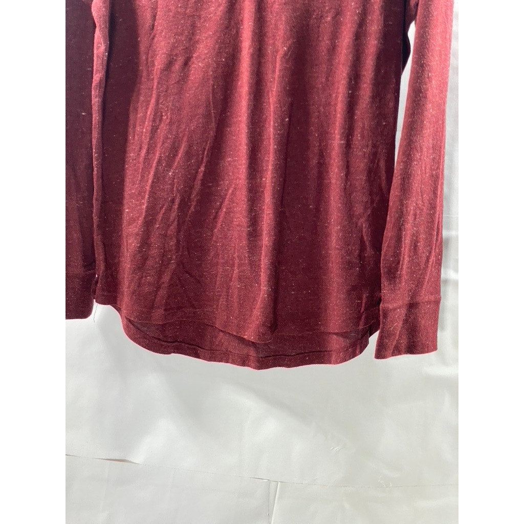FIVE FOUR Men's Red Heather Long Sleeve Casual Henley Shirt SZ M