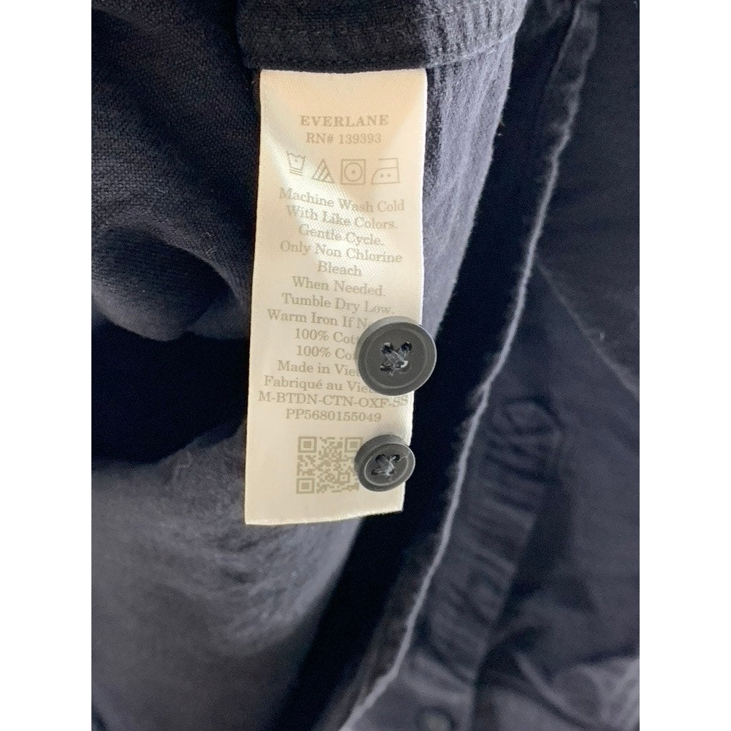 EVERLANE Men's Tall Black Solid Uniform Regular-Fit Button-Up Shirt SZ XL/T