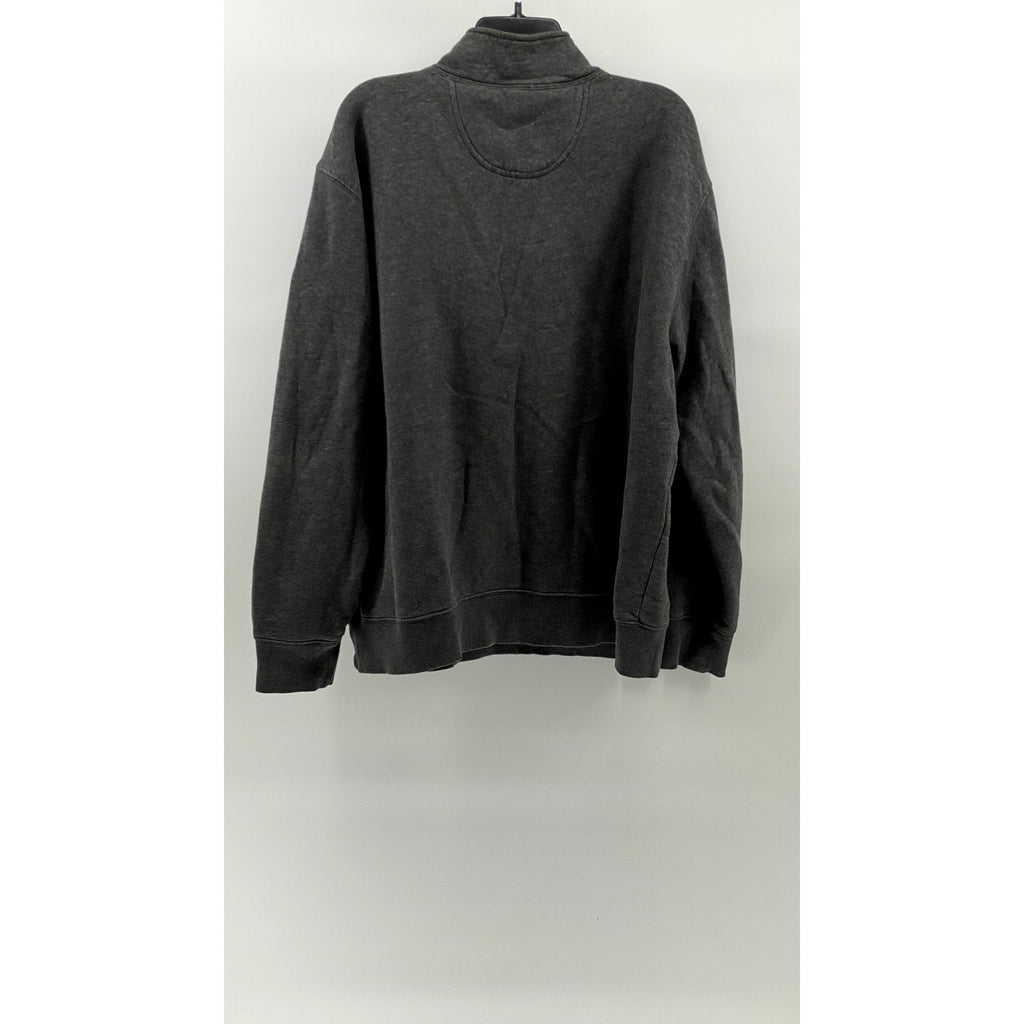 IZOD Men's Charcoal Gray Half Zip Stand Collar Long Sleeve Sweater SZ M