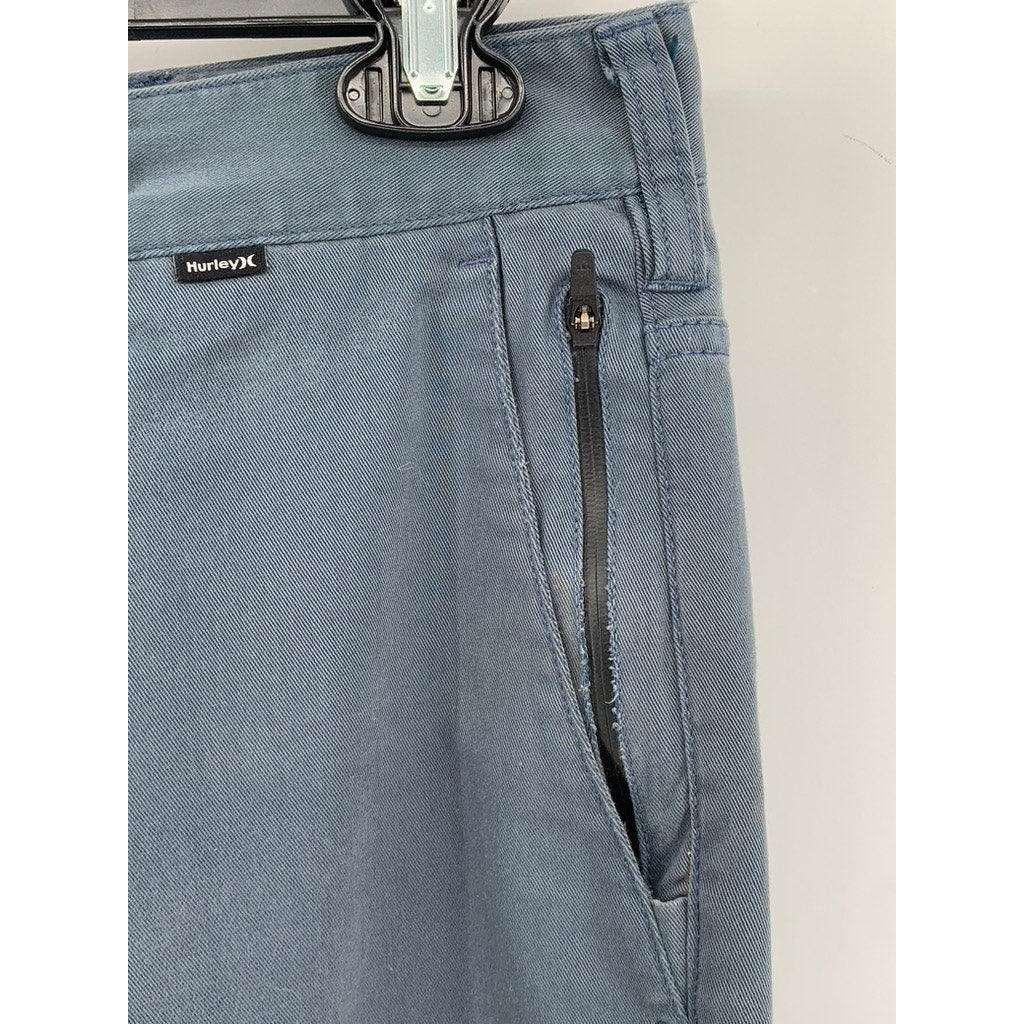 HURLEY Men's Gray Solid Straight-Leg Dri-Fit Worker Pants SZ 32