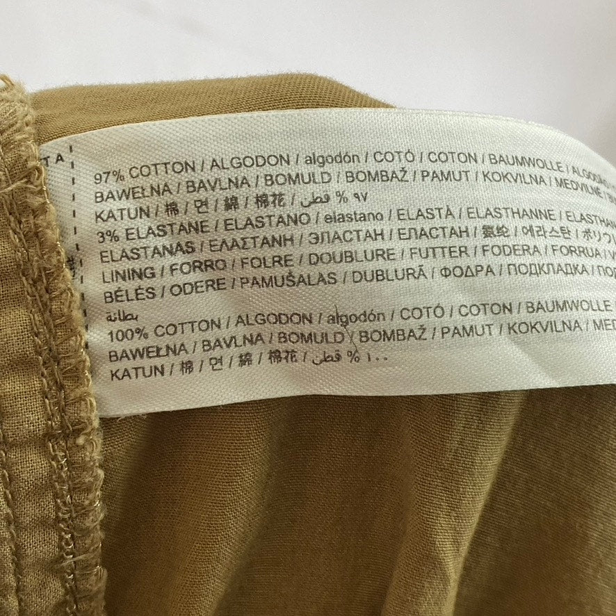 MANGO Women's Caramel Brown Elasticized Waist Pull-On Wide-Leg Cargo Pant SZ S