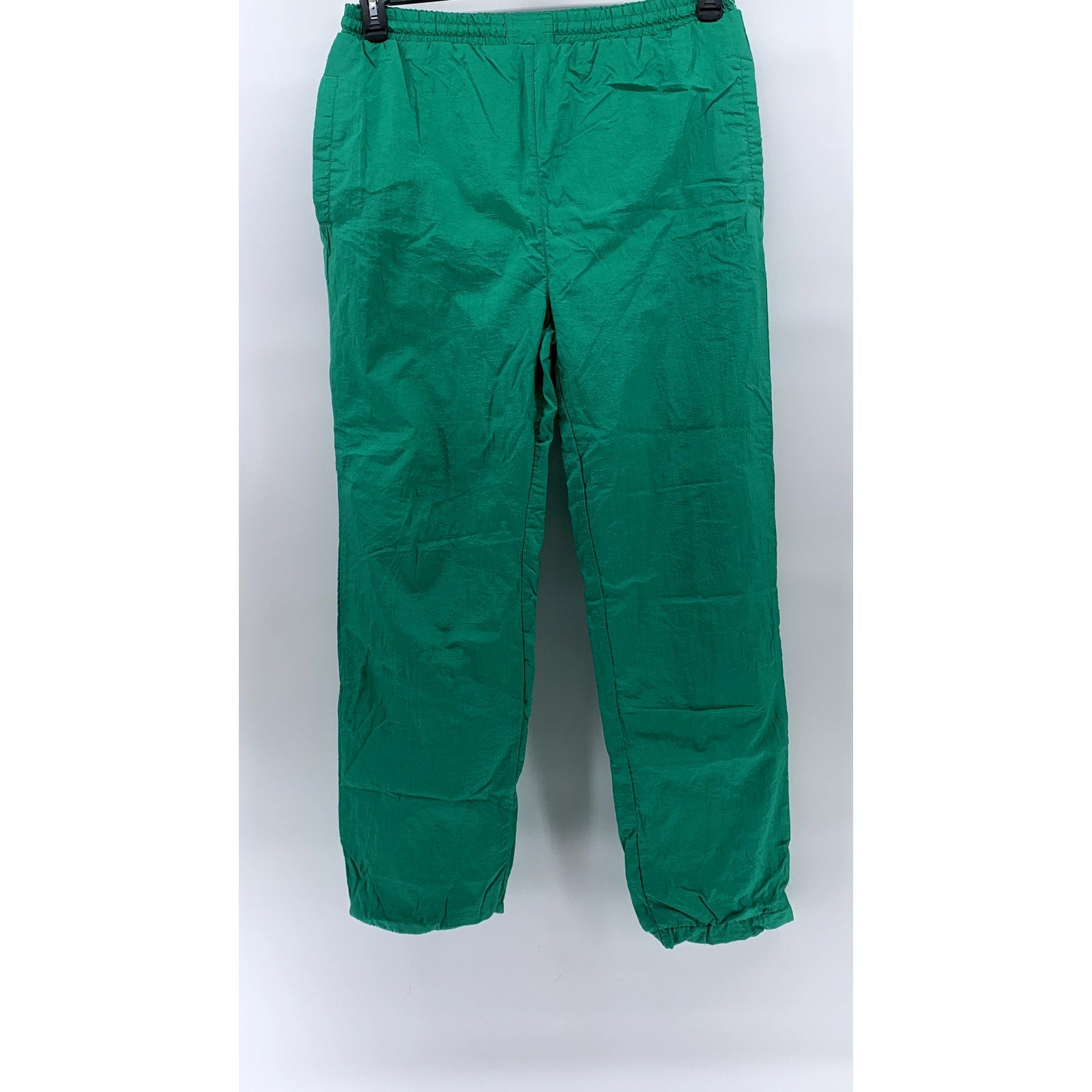 CHILI PEPPER Men's Vintage Green Nylon Drawstring Pull-On Lined Pants SZ L