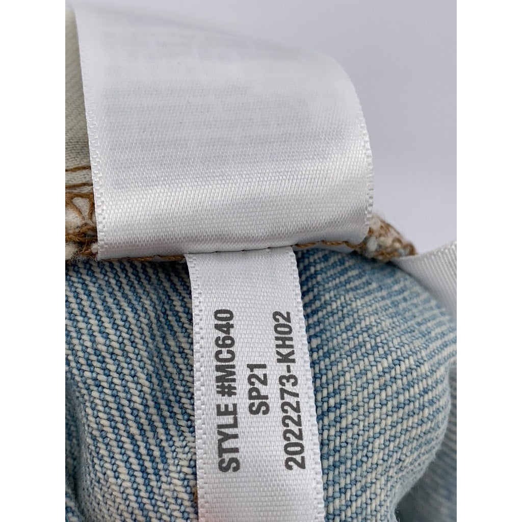 MADEWELL Women's Light Blue Distressed Relaxed Denim Cotton Shorts SZ 25