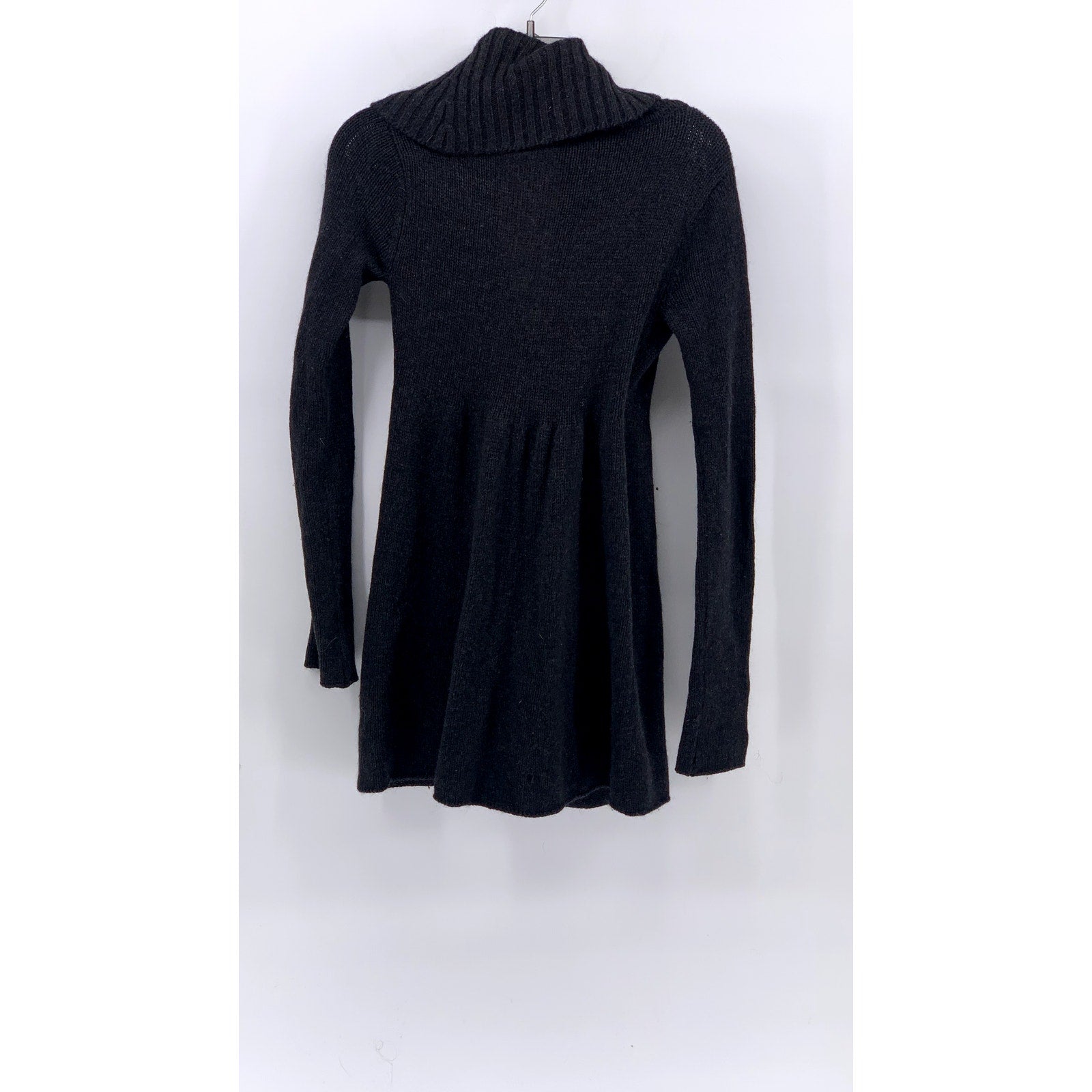 VINCE Women's Charcoal Alpaca-Wool-Cashmere Fold-Over Wrap Sweater Dress SZ S