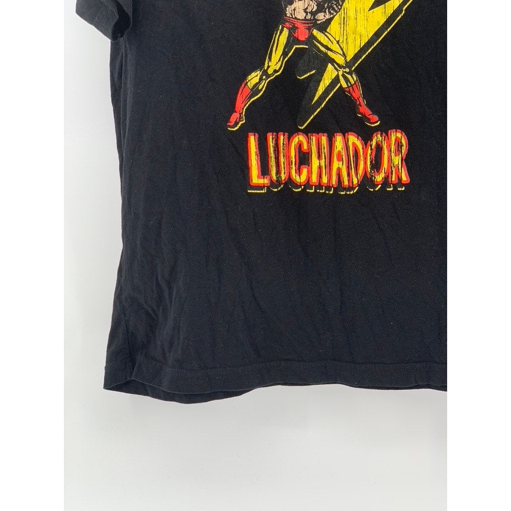 UNBRANDED Men's Black El Jefe Luchador Crewneck Short Sleeve T-Shirt SZ M