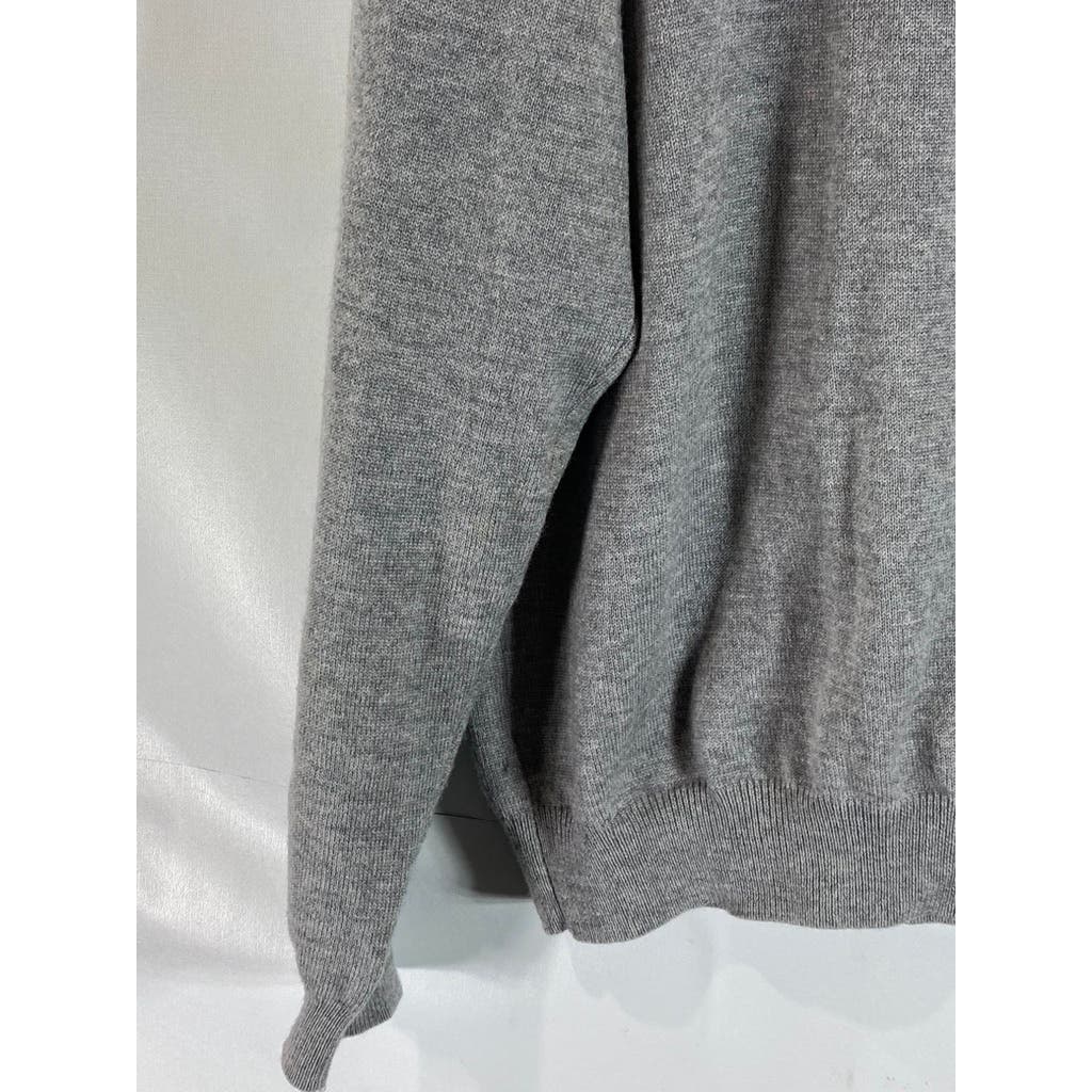 BROOK BROTHERS Men's Gray Crewneck Merino Wool-Blend Pullover Sweater SZ XL
